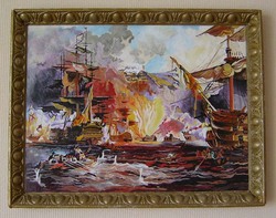 Рамка из потолочного плинтуса под старину