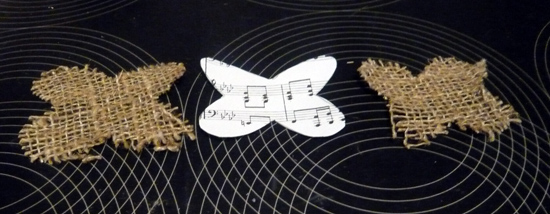 Винтажные бабочки из мешковины Винтажные бабочки из мешковины