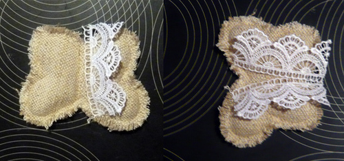 Винтажные бабочки из мешковины Винтажные бабочки из мешковины