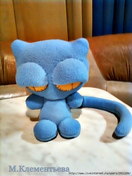 Голубой котик из флиса. мастеркласс