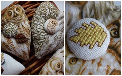 Декоративные вышитые пуговицы