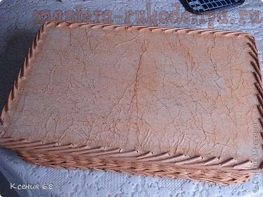 Мастер-класс по плетению из газет. Поднос с фанерным дном