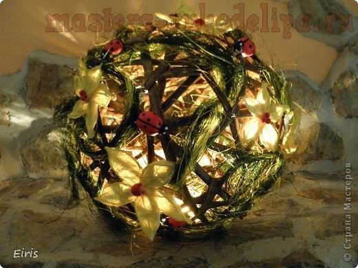 Цветочный шар плетем из газет Цветочный шар плетем из газет