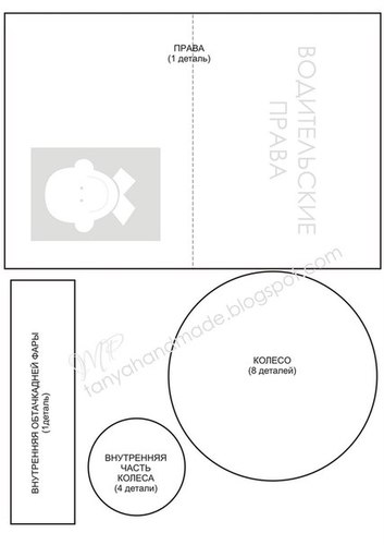 Машинка-подушка и игрушка-развивайка для малышей. Выкройка