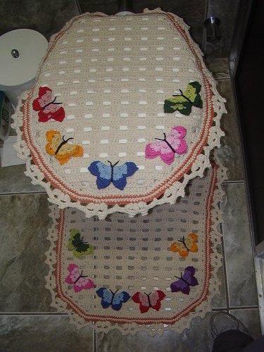 Подборка вязанных комплектов для ванной