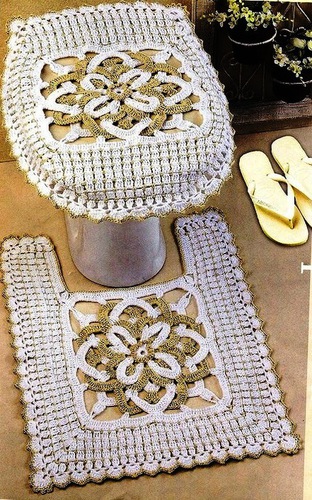 Подборка вязанных комплектов для ванной