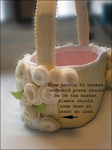 Пасхальная корзинка с розами из фетра Пасхальная корзинка с розами из фетра