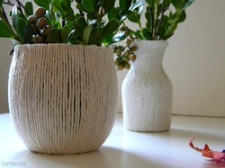 Способ вертикального нитяного декорирования ваз и бутылок