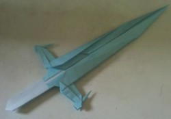 Оригами меч из бумаги. Видео.