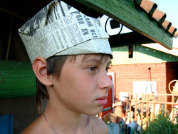 Шапка из газеты. ммастеркласс